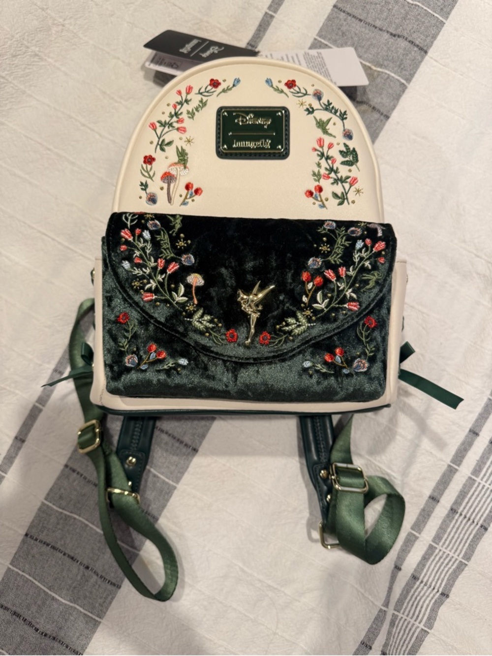 Loungefly Disney Peter Pan Tinker Bell Exclusive Embroidered Floral Velvet